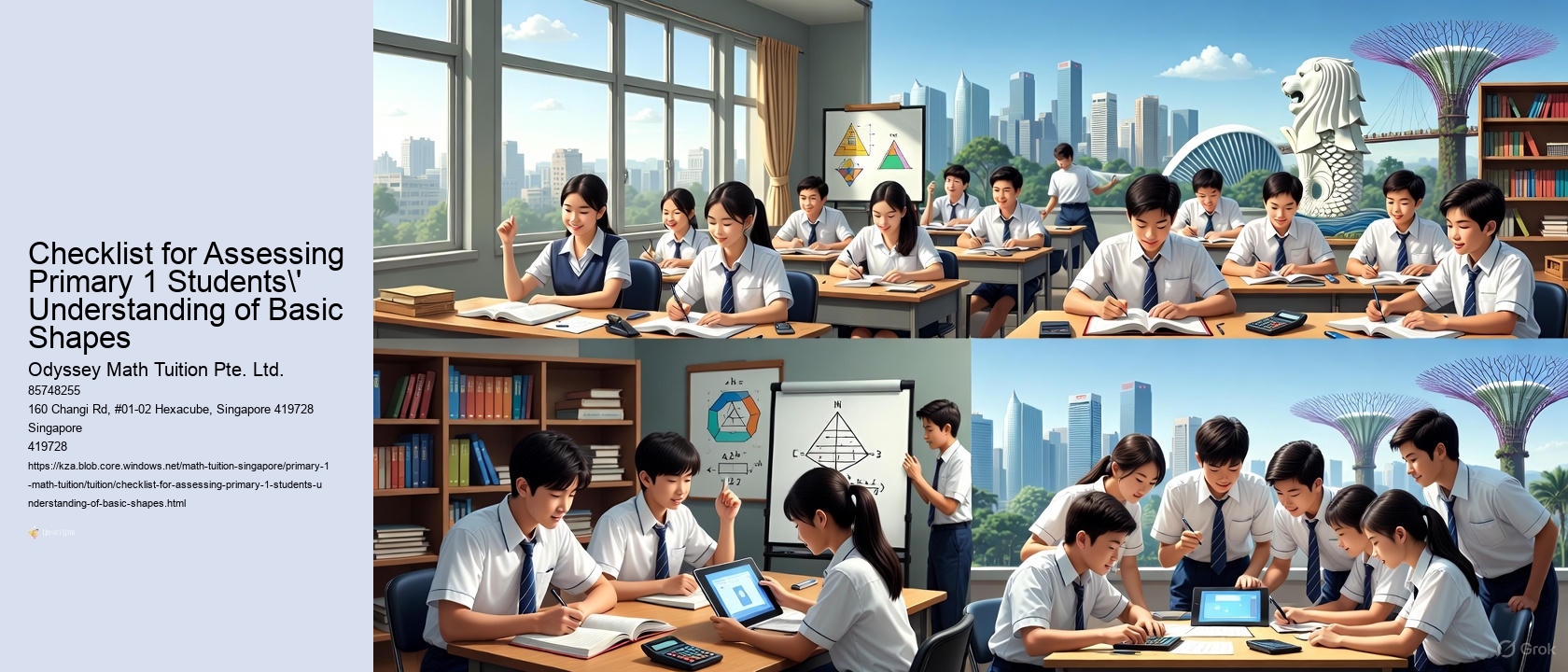 Checklist for Assessing Primary 1 Students' Understanding of Basic Shapes