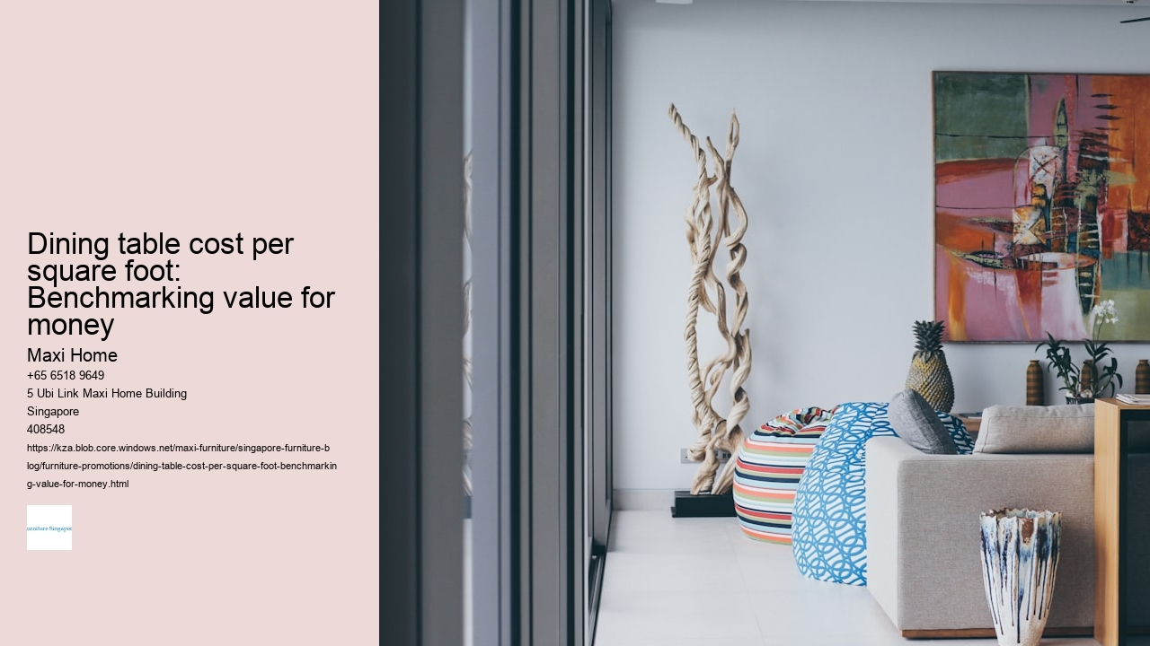 Dining table cost per square foot: Benchmarking value for money