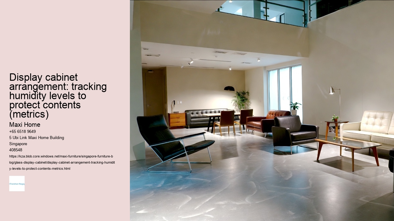 Display cabinet arrangement: tracking humidity levels to protect contents (metrics)