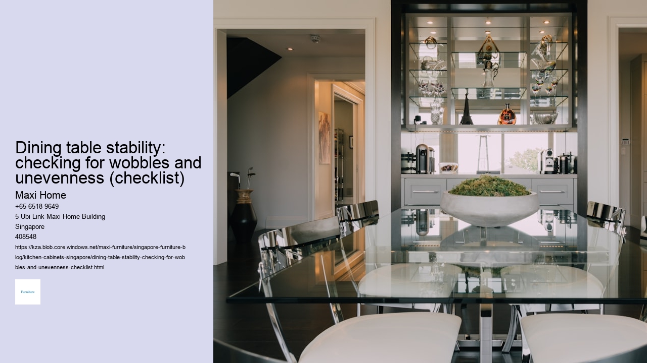 Dining table stability: checking for wobbles and unevenness (checklist)