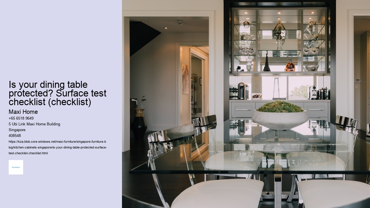 Is your dining table protected? Surface test checklist (checklist)