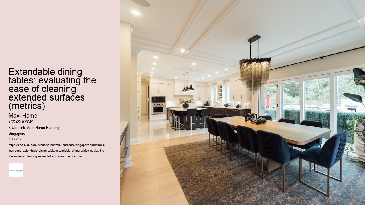 Extendable dining tables: evaluating the ease of cleaning extended surfaces (metrics)