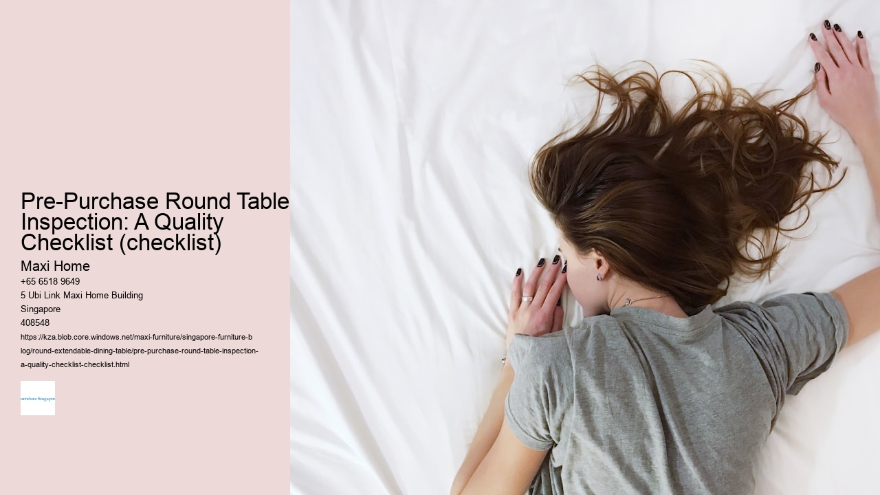 Pre-Purchase Round Table Inspection: A Quality Checklist (checklist)