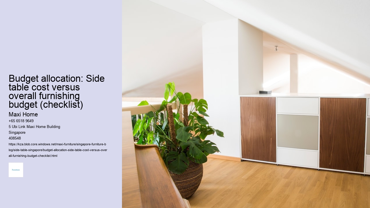 Budget allocation: Side table cost versus overall furnishing budget (checklist)