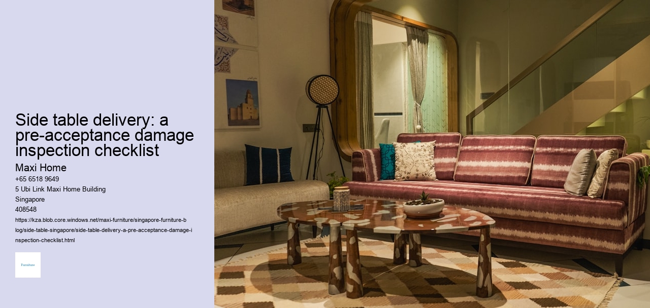 Side table delivery: a pre-acceptance damage inspection checklist