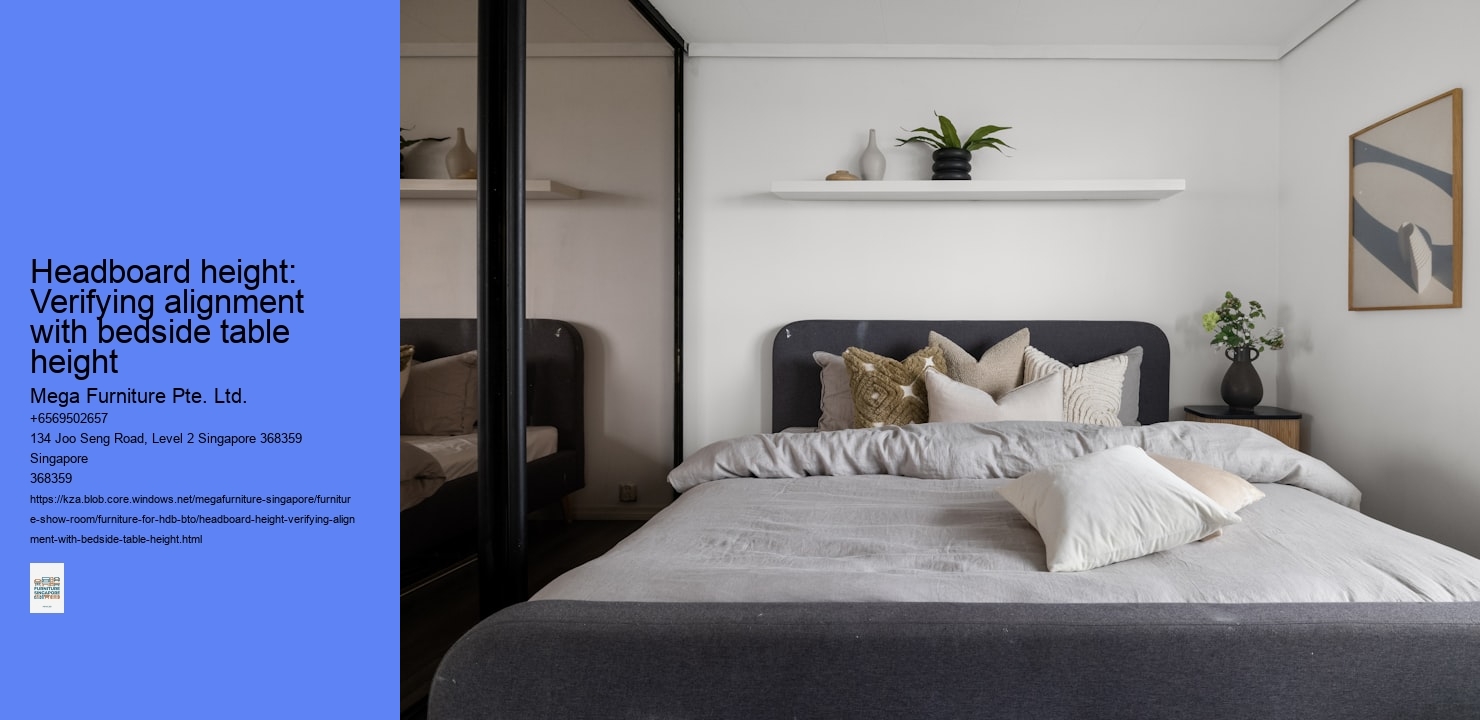 Headboard height: Verifying alignment with bedside table height