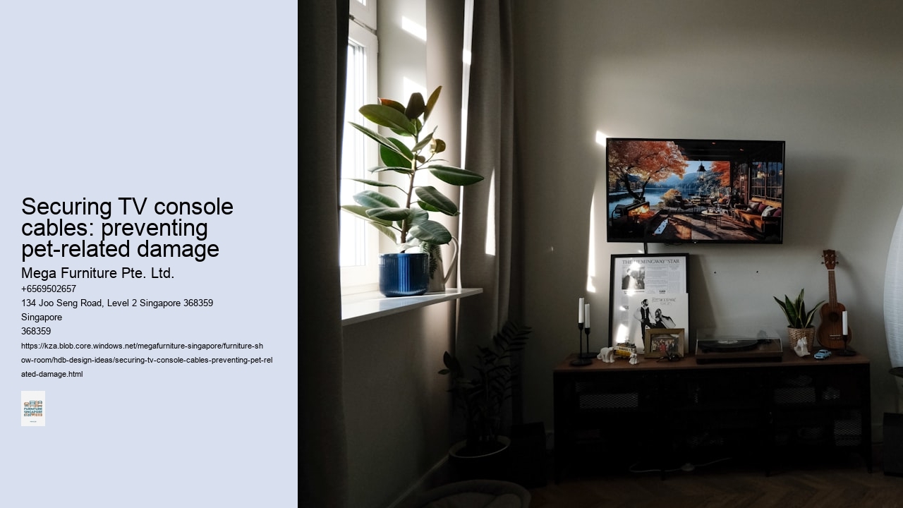 Securing TV console cables: preventing pet-related damage