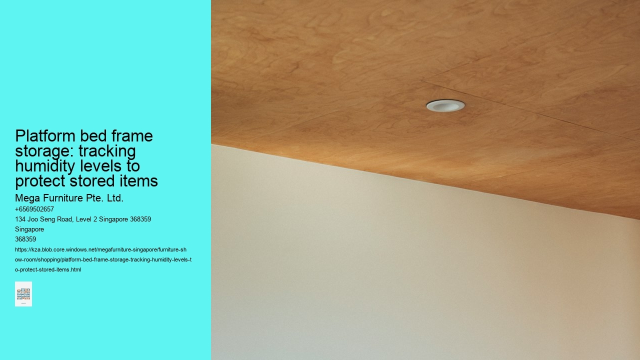 Platform bed frame storage: tracking humidity levels to protect stored items