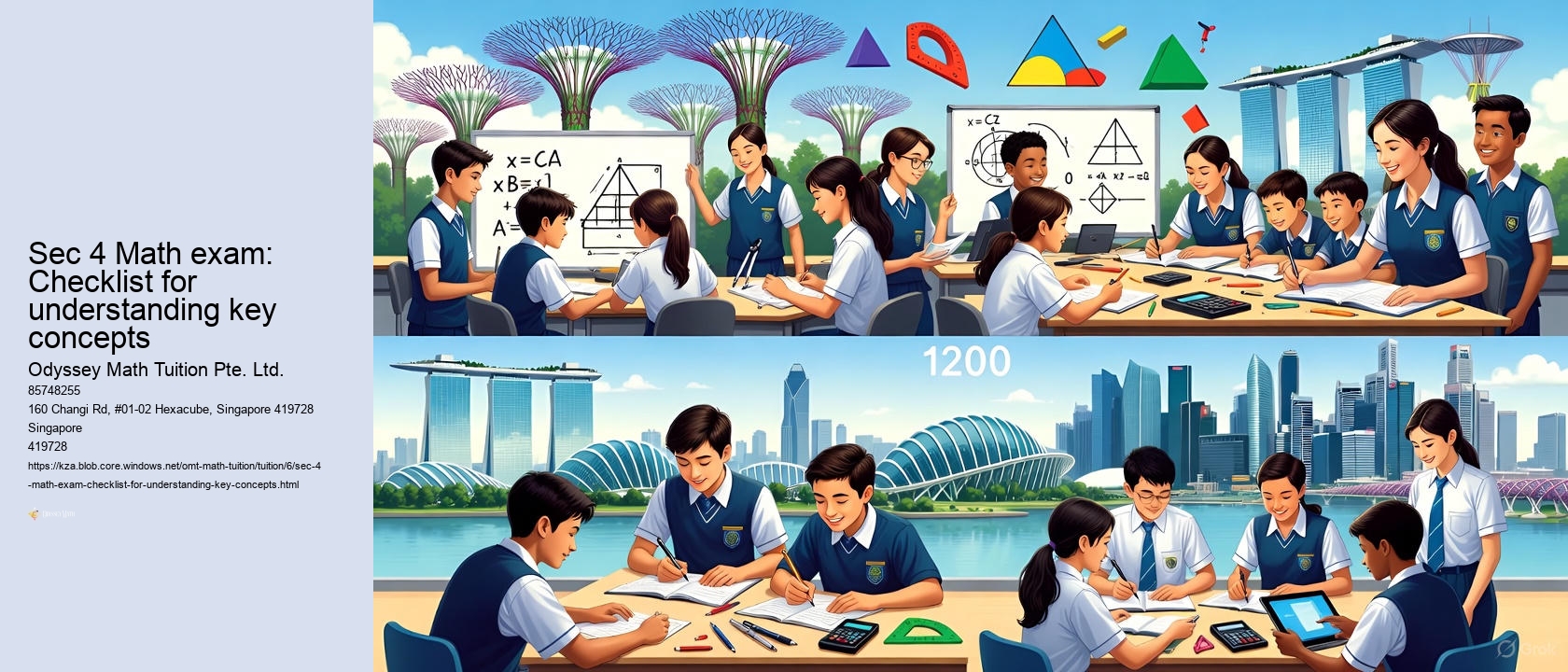 Sec 4 Math exam: Checklist for understanding key concepts